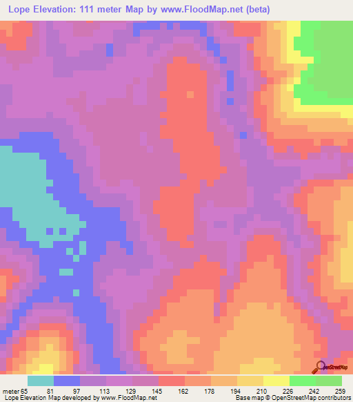 Lope,Guinea Elevation Map