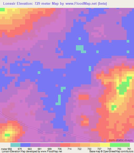 Lonssir,Guinea Elevation Map