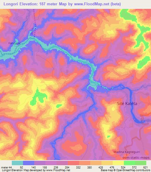 Longori,Guinea Elevation Map