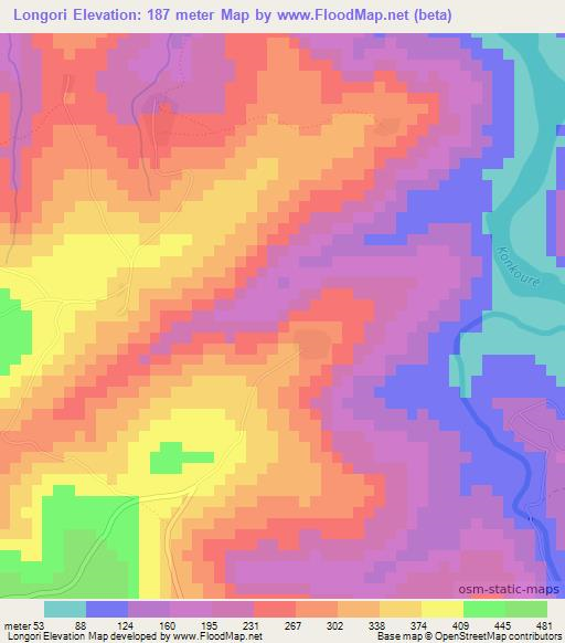 Longori,Guinea Elevation Map