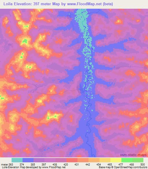 Loila,Guinea Elevation Map