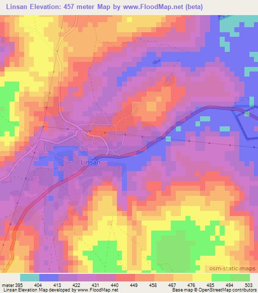 Linsan,Guinea Elevation Map