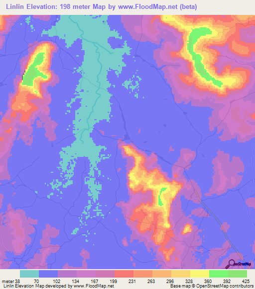 Linlin,Guinea Elevation Map