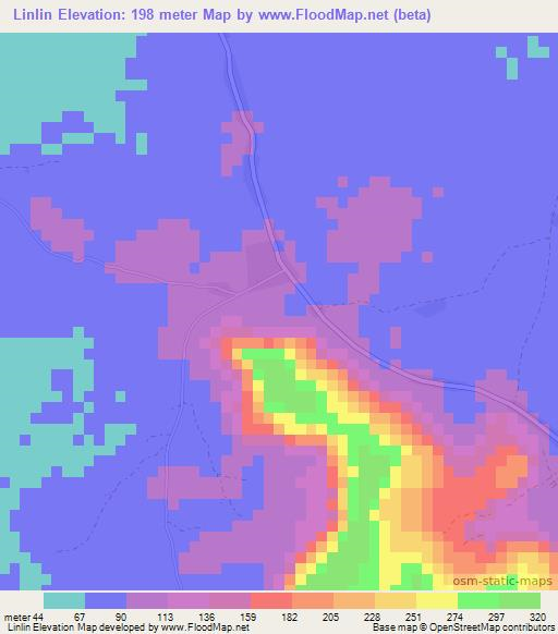 Linlin,Guinea Elevation Map