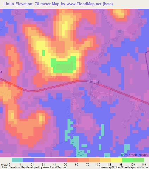 Linlin,Guinea Elevation Map