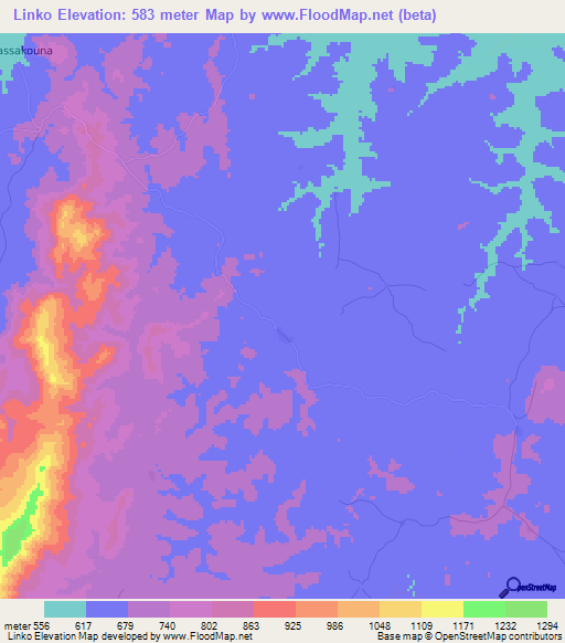 Linko,Guinea Elevation Map