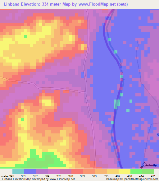 Linbana,Guinea Elevation Map