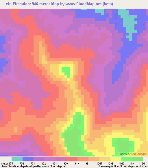 Lele,Guinea Elevation Map