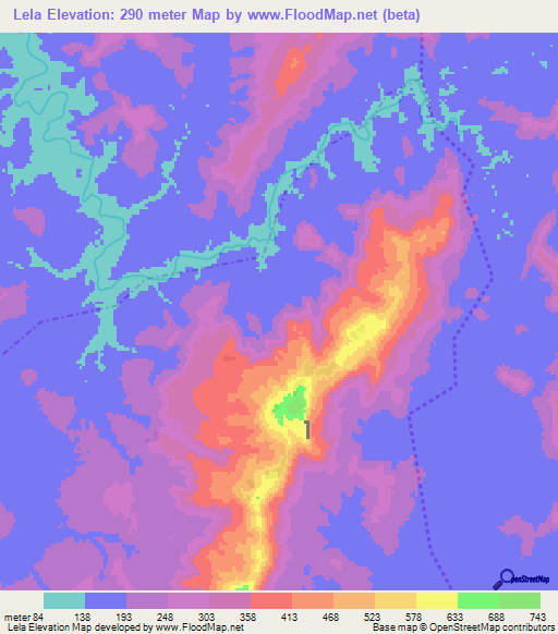 Lela,Guinea Elevation Map