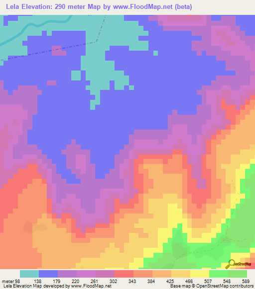 Lela,Guinea Elevation Map