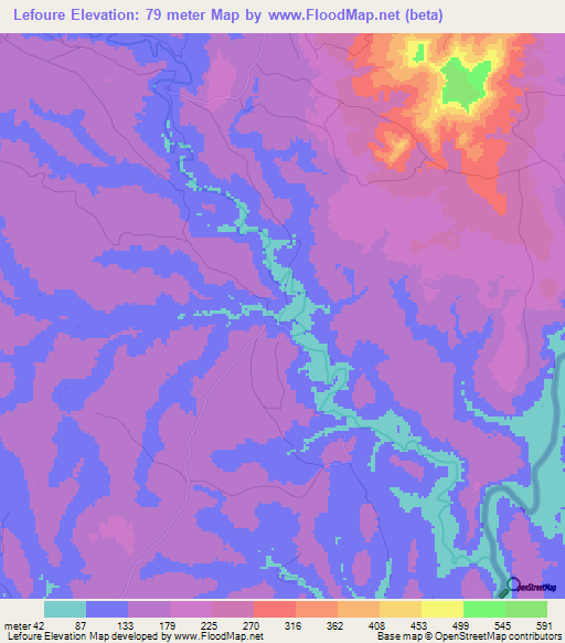 Lefoure,Guinea Elevation Map