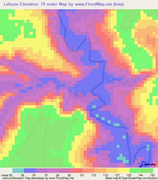 Lefoure,Guinea Elevation Map