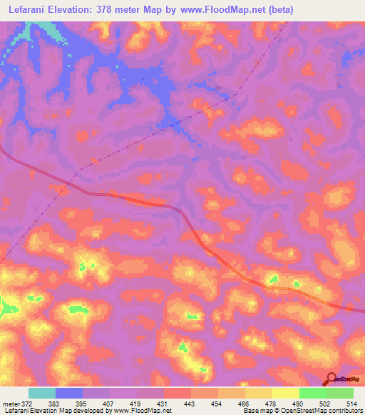 Lefarani,Guinea Elevation Map