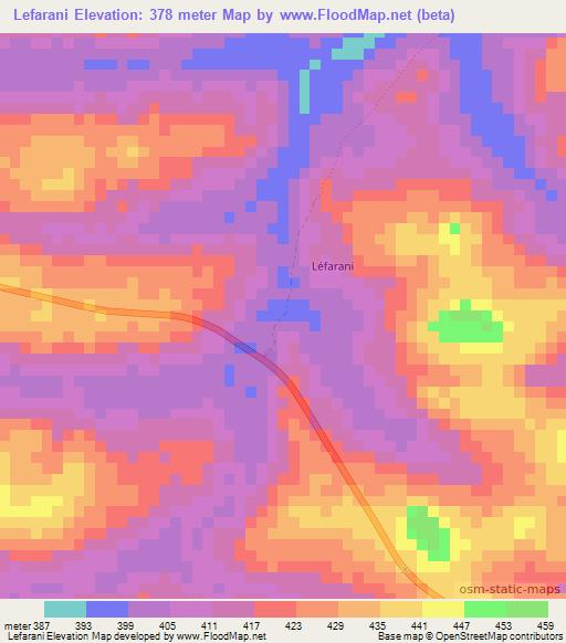 Lefarani,Guinea Elevation Map