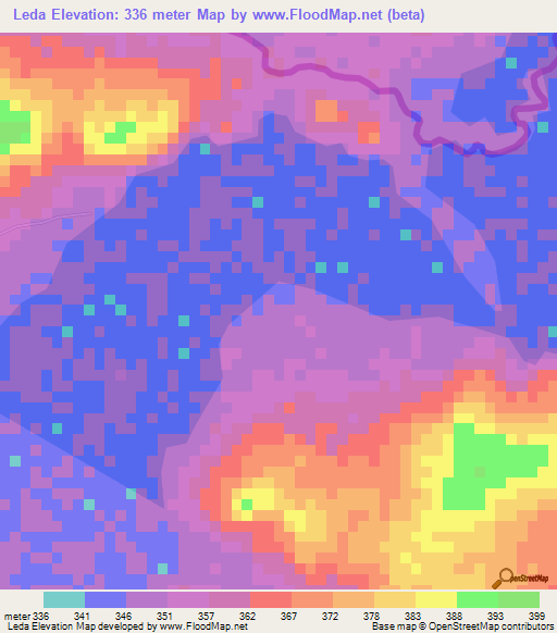 Leda,Guinea Elevation Map