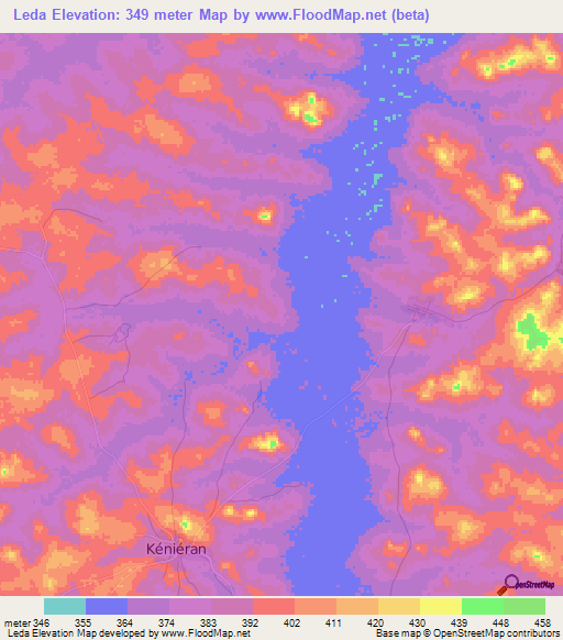 Leda,Guinea Elevation Map