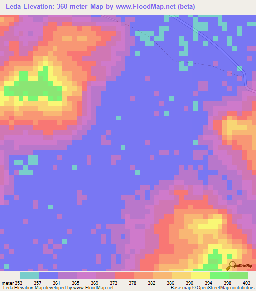 Leda,Guinea Elevation Map