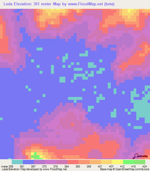 Leda,Guinea Elevation Map