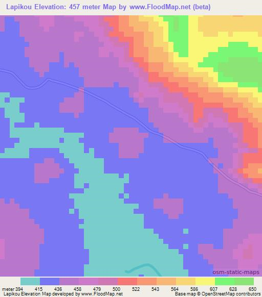 Lapikou,Guinea Elevation Map