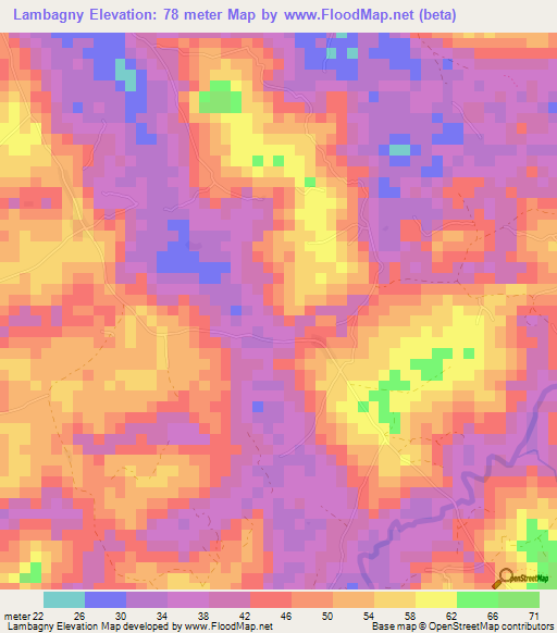 Lambagny,Guinea Elevation Map