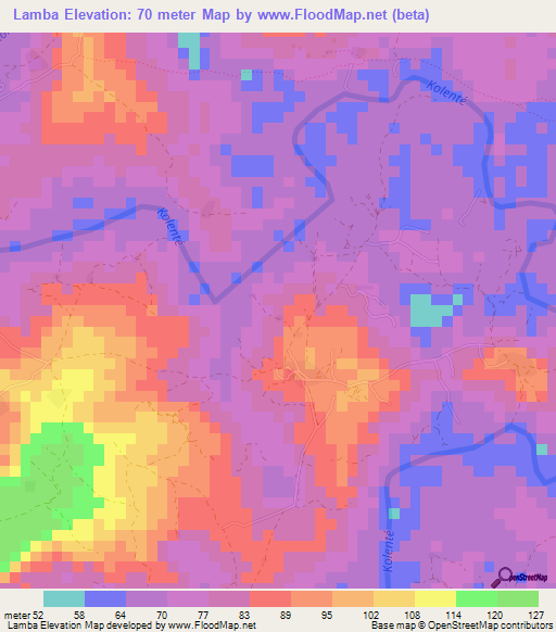 Lamba,Guinea Elevation Map