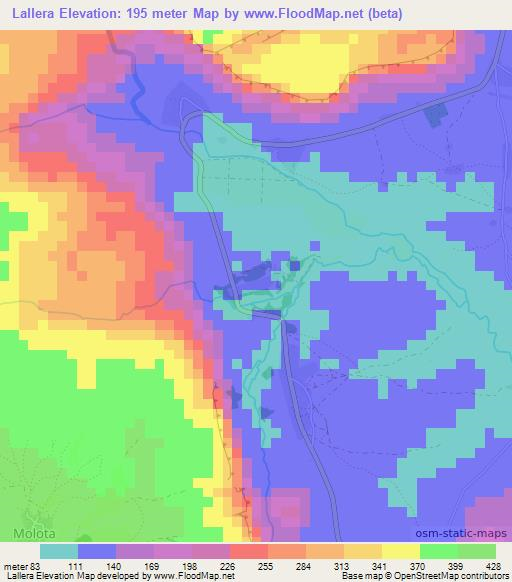 Lallera,Guinea Elevation Map