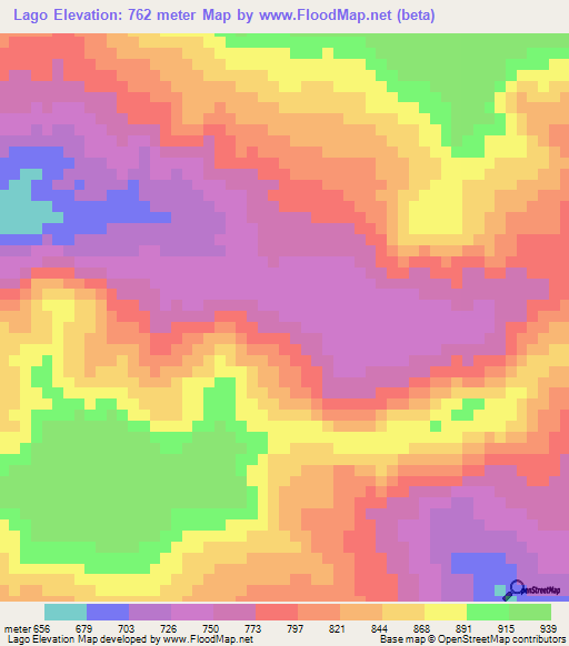 Lago,Guinea Elevation Map