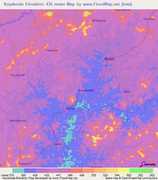 Koyakoele,Guinea Elevation Map