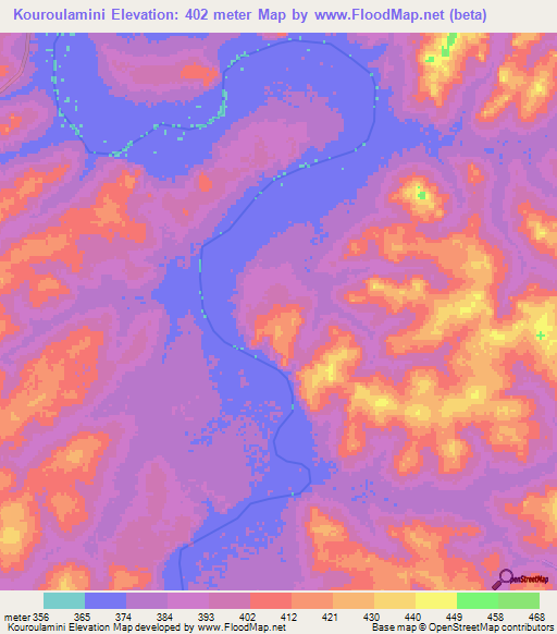 Kouroulamini,Guinea Elevation Map