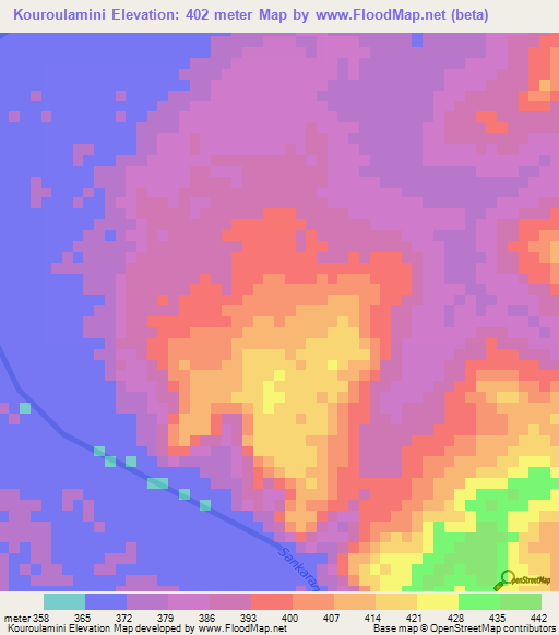 Kouroulamini,Guinea Elevation Map