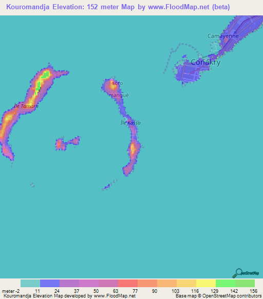 Kouromandja,Guinea Elevation Map