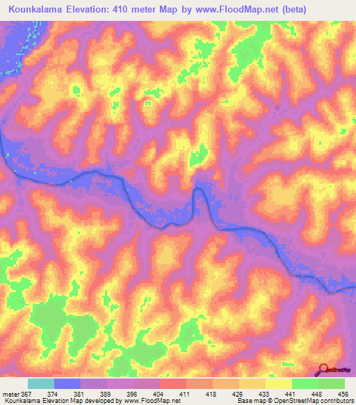 Kounkalama,Guinea Elevation Map