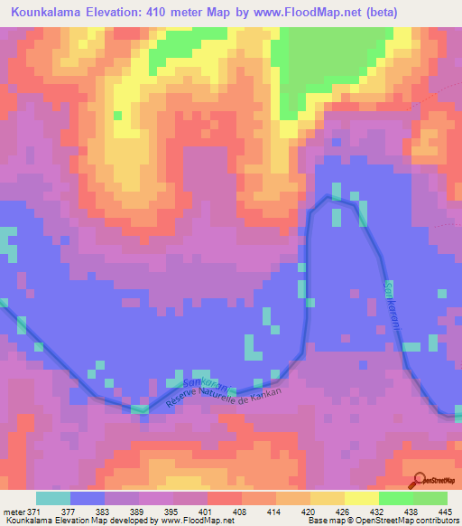 Kounkalama,Guinea Elevation Map