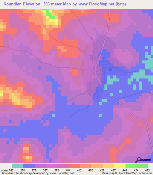 Koundian,Guinea Elevation Map