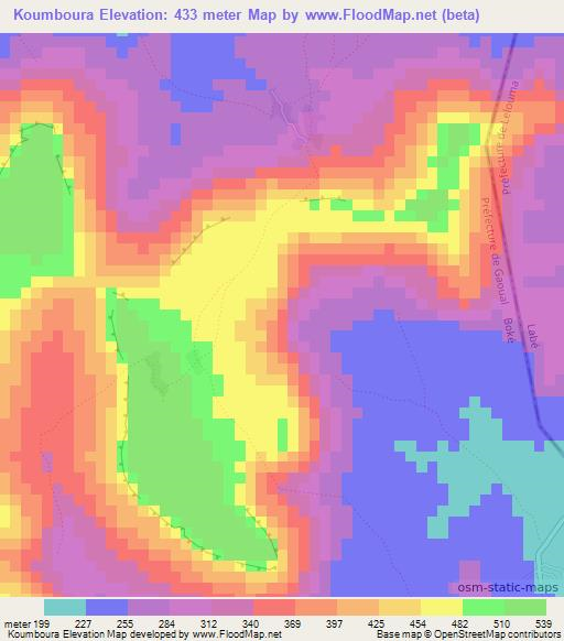 Koumboura,Guinea Elevation Map