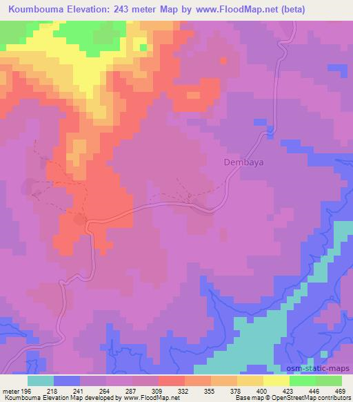 Koumbouma,Guinea Elevation Map