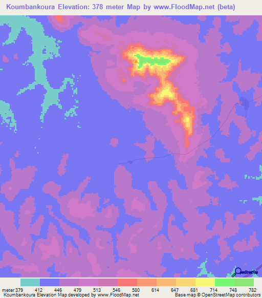 Koumbankoura,Guinea Elevation Map