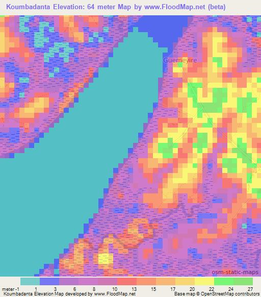 Koumbadanta,Guinea Elevation Map