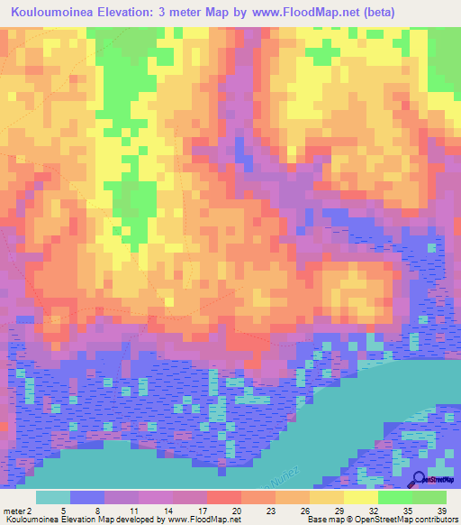 Kouloumoinea,Guinea Elevation Map