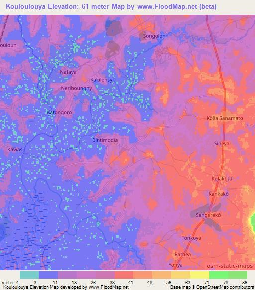 Kouloulouya,Guinea Elevation Map