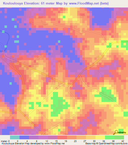 Kouloulouya,Guinea Elevation Map