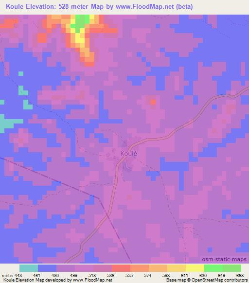 Koule,Guinea Elevation Map