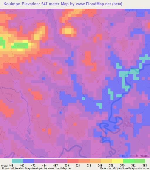 Kouimpo,Guinea Elevation Map