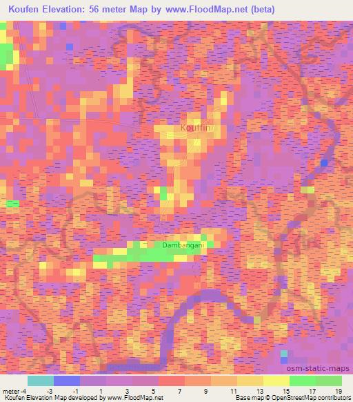 Koufen,Guinea Elevation Map