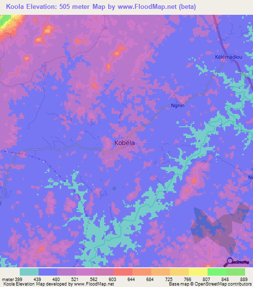 Koola,Guinea Elevation Map