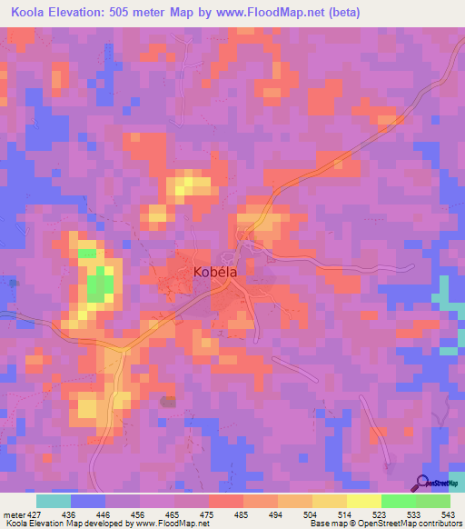 Koola,Guinea Elevation Map