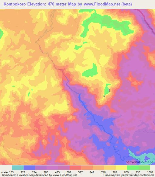 Kombokoro,Guinea Elevation Map