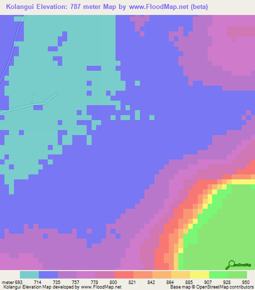 Kolangui,Guinea Elevation Map