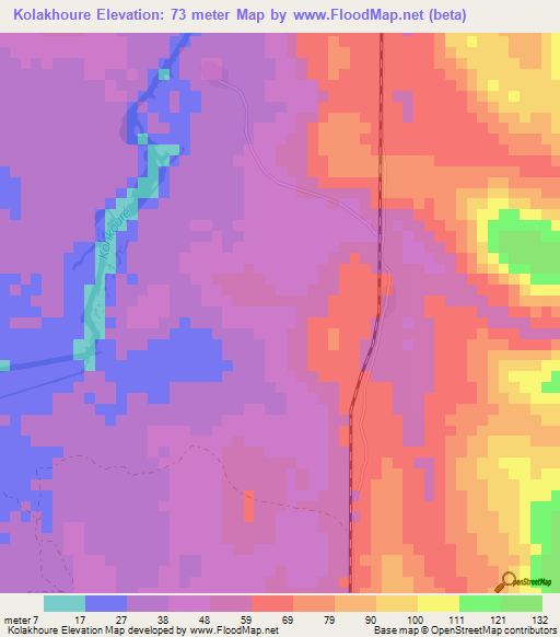 Kolakhoure,Guinea Elevation Map