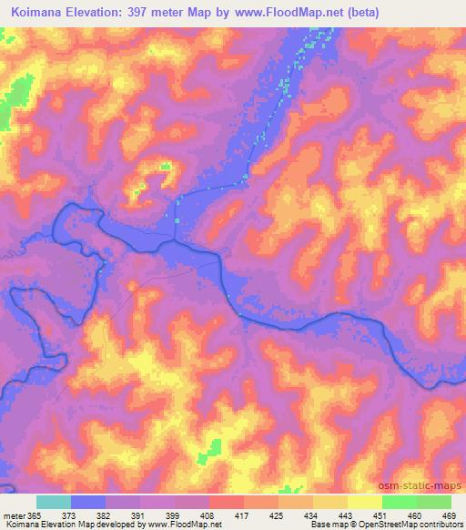 Koimana,Guinea Elevation Map